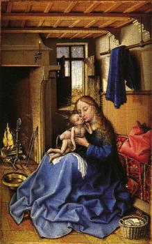 Robert Campin : Virgin and Child in an Interior